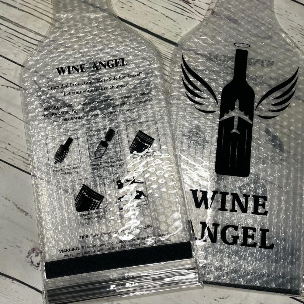 Reusable Wine Bottle Protector Bubble Wrap Travel Bag